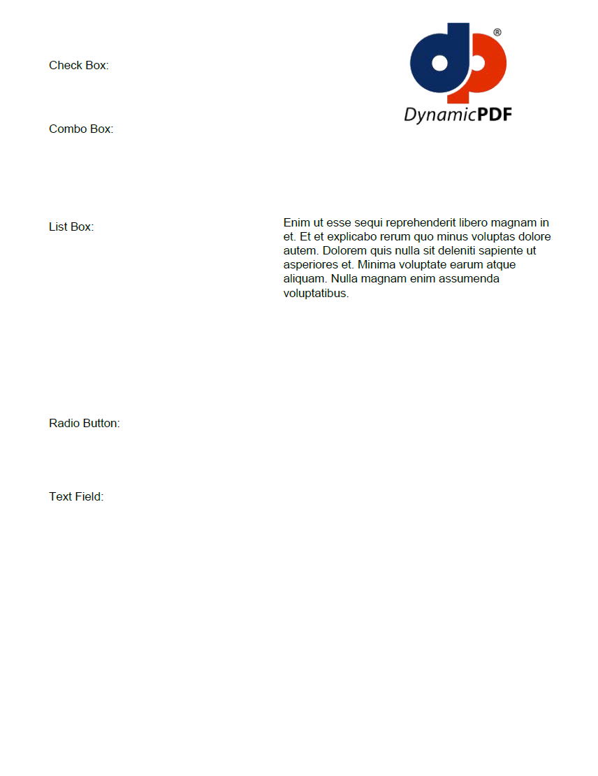 PDF with all form fields removed.